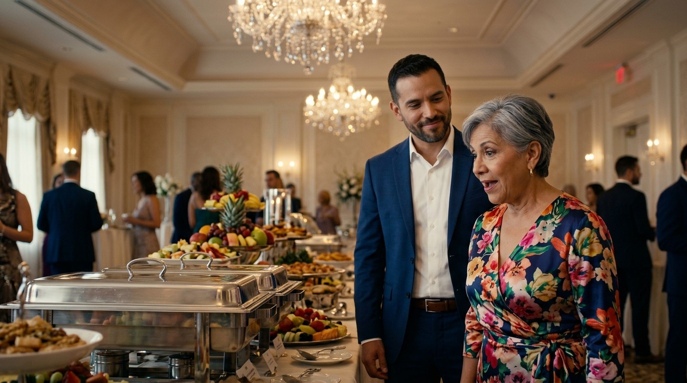 madre e hijo en fiesta